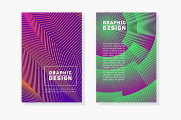 Colorful Line Art Cover Design Geometric Shapes Minimalist Pop Art Gradient Stylish Vector Pattern