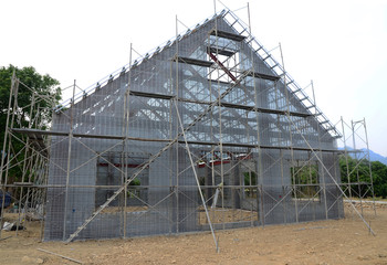 Steel construction exterior of a warehouse