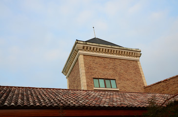 Brick attic above the roof
