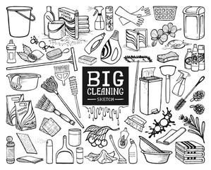 BIG SET OF TOOLS FOR WASHING AND CLEANING