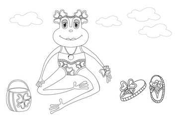 Cute frog. Coloring Page
