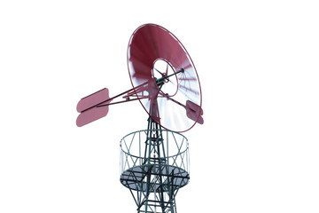Classic red windmill spinning