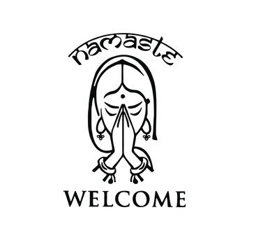 Namaste and Welcome for Home Vector Illustration