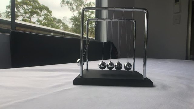 Newtons Cradle Steel Balls Pendulum Natural Speed