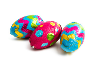 chocolate egg in easter foil