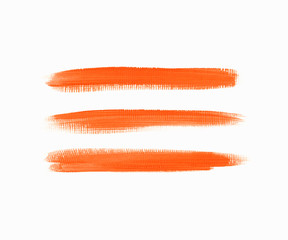 Acrylic art brush painted textured stripes set isolated vector background. Watercolor underline stroke set.