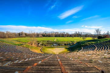 View of Hellenistic Theater at the archaeological site of Dion situated in the northern foothills...