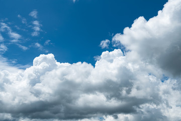 White cloud on blue sky on day time for background