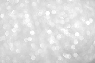 Naklejka na ściany i meble Gray sparkle bokeh glitter abstract on christmas light festival background
