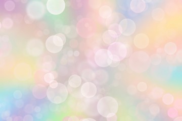 Abstract blurred soft focus bokeh of bright on pastel background.
