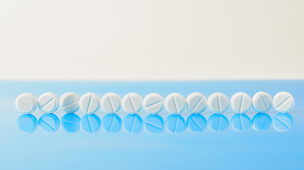 tablet pill medicinal tablets dosage dose antibiotic vitamins white scattered