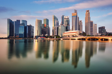 Fototapeta na wymiar Singapore skyline with skyscraper - Asia