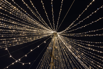 Abstract Led Lights Night Illumination Radial Pattern