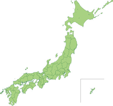 日本地図_都道府県ごとに色を変えられます