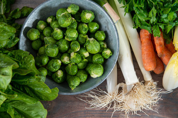 Brussel sprouts and seasonal vegetables