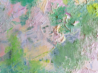 Beautiful mixed pastel colors wallpaper. Hand painted pale green abstract texture.