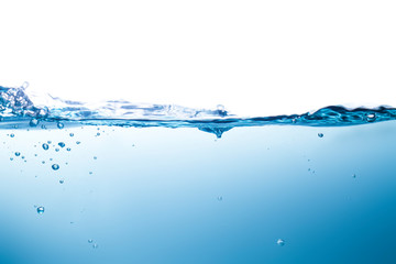 Beautiful water waves Splashed water wave in clean blue water