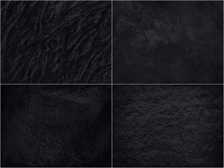 Set concrete abstract black textures for background.