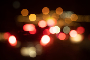 Blur image of city lights in the night.
