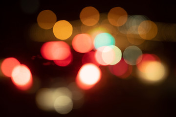 Blur image of city lights in the night.