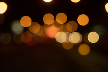Blur image of city lights in the night.