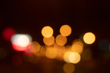 Blur image of city lights in the night.