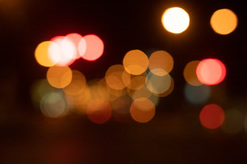 Blur image of city lights in the night.