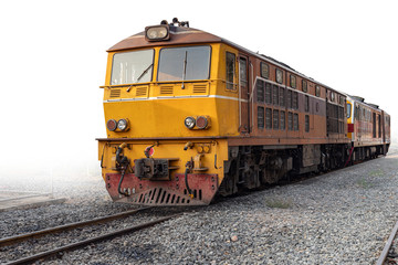 Fototapeta premium The train is running on the rails.