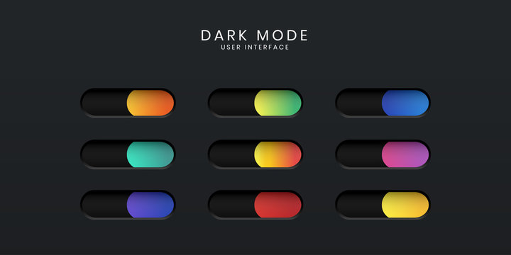 Elegant 3D Switch Button UI in Dark Mode