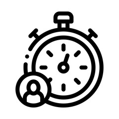 Stopwatch Human Icon Vector. Outline Stopwatch Human Sign. Isolated Contour Symbol Illustration