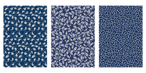 Japanese Ivy Vine Abstract Vector Background Collection