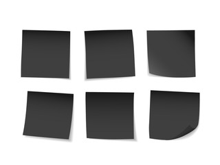 Black sticky notes set. Suitable for notes, advertising, and other