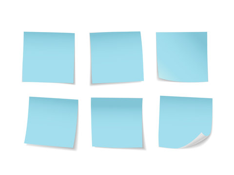 Blue sticky notes set. Suitable for notes, advertising, and other