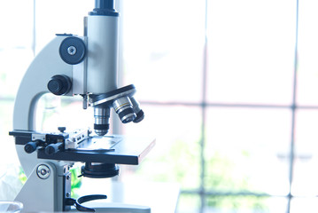 science medical use technology  medicine lab in hospital. scientist doing some research vaccine anti virus sample.technology medical of chemist  scientist working with microscope ware glass safty test