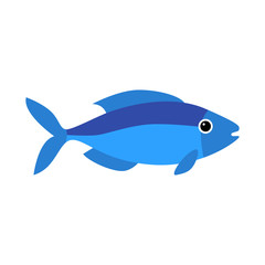 Vector aquarium fish silhouette illustration. Water icon. Underwater ocean fauna. Colorful cartoon flat aquarium fish icon for your design. Flat vector. Ocean wildlife. Decoration element.