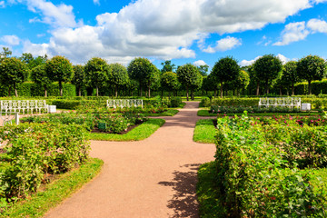 Formal garden in Catherine Park in Tsarskoye Selo, Pushkin, Russia