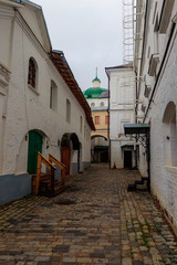 Fototapeta na wymiar Old narrow street in Trinity Lavra of St. Sergius in Sergiev Posad, Russia