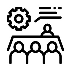 Meeting Training Icon Vector. Outline Meeting Training Sign. Isolated Contour Symbol Illustration