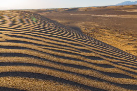 wind patterns in sand desert Bafgh in Yazd, Iran