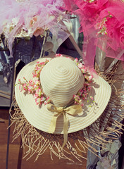 woman sun hat with flowers