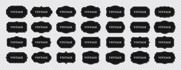 Big set of vintage Ornamental frames. Vintage labels. Sticker. Retro badge elements. Vector illustration.