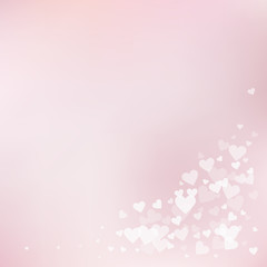 White heart love confettis. Valentine's day corner