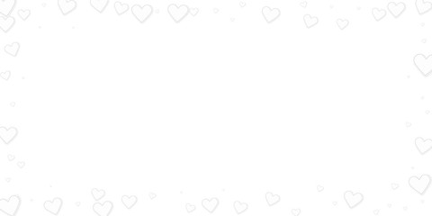 White heart love confettis. Valentine's day frame 
