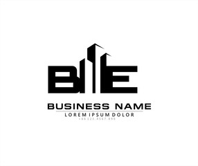 B E BE Initial building logo concept