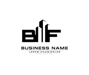 B F BF Initial building logo concept - obrazy, fototapety, plakaty
