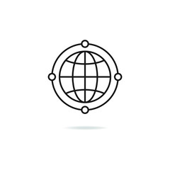 Global network icon design isolated on white background. Vector illustration