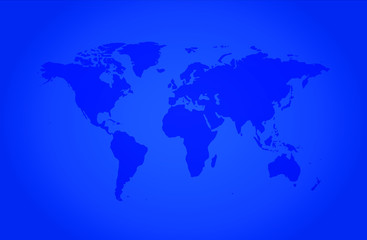 Blue gradient World map background image. Vector illustration. 