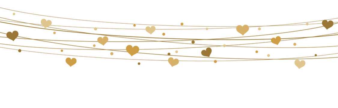 hearts on strings background for valentine's day