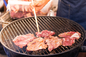 meat on the grill