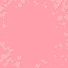 Pink heart love confettis. Valentine's day vignett